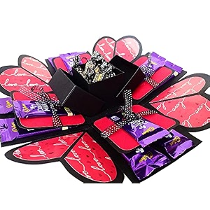 us ideal craft chocolate explosive box birthday wedding gift valentine gift best gift for boyfriend amp wife love gift for husband fiance boyfriend  12 chocolate amp 5 melody chocolate500gms