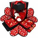 US IDEAL CRAFT Explosive Gift Box, Birthday Gift, Wedding gift, Valentine Love Gift for your wife/husband, fiance, boyfriend (12 CHOCOLATE &amp; 1 TIN BOX INCLUDES TEDDY &amp; ROSES)