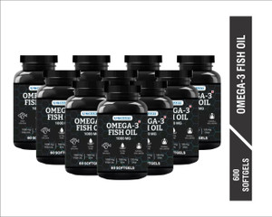 us kart omega 3 fish oil 60 soft gel capsule pack of 10 for brain heart  eye health 10 x 60 capsules