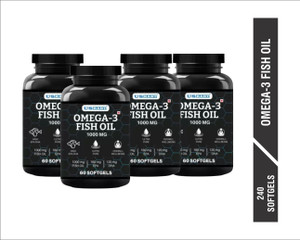 us kart omega 3 fish oil 60 soft gel capsule pack of 4 for brain heart  eye health 4 x 60 capsules