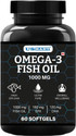 US KART Omega 3 Fish Oil 60 Soft Gel Capsule (Pack of 6) for Brain, Heart & Eye Health (6 x 60 Capsules)