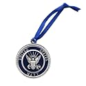 US Navy Ornament | Hand-Sculpted Christmas Tree Ornament | Intricately Crafted Metal Pewter Alma Mater Inlay