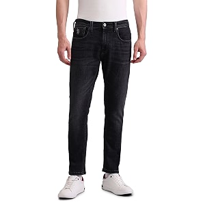 US Polo Association Mens Black Solid Mid
