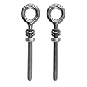US Stainless 2 Pieces Stainless Steel 316 M10 Eye Bolt 10mm x 80mm (3/8" x 3 3/16") Marine Grade Pitch of 1.5