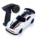 US in Stock, 1:43 Remote Control Drift Car LED Effects RC Racing Vehicles AWD Battery Charger Mini Model Toy for Enthusiasts and New Players, Hobby Grade Model for Ages 14+(White)