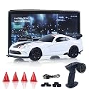 US in Stock, 2.4G Remote Control Racing Car 4311G 1/43 High Speed Gyroscope RC Drift Vehicle 4WD Ready to Run Mini Car Toy Radio Battery Hobby Grade Model for Ages 14+(White)