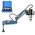 US Stock M4-M24 Electric Tapping Machine with AUTO Spray Oil System Auto-Blow Oil Tapper Machine Included 10Pcs TC820 ANSI Standard Collects Tap Collets 0-550RPM/min 1180mm 360 Degree Flexible Arm
