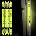 4 Pcs Car Door Open Reflective Warning Stickers, Car Anti-Collision Safety Warning Reflective Decal Tape, Strong Night Visibility Anti-Scratch Reflective Strip Stickers (Yellow)