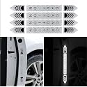 4 Pcs Car Door Open Reflective Warning Stickers, Car Anti-Collision Safety Warning Reflective Decal Tape, Strong Night Visibility Anti-Scratch Reflective Strip Stickers (White)