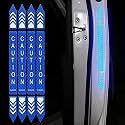 4 Pcs Car Door Open Reflective Warning Stickers, Car Anti-Collision Safety Warning Reflective Decal Tape, Strong Night Visibility Anti-Scratch Reflective Strip Stickers (Blue)