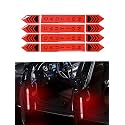 4 Pcs Car Door Open Reflective Warning Stickers, Car Anti-Collision Safety Warning Reflective Decal Tape, Strong Night Visibility Anti-Scratch Reflective Strip Stickers (Red)