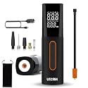 Tire Inflator Portable Air Compressor, 150 PSI Air Pump for Car Tires, DC12V Smart Electric Pump With Pressure Dual LCD Display &amp; LED Light, Air Pump for Car Tire Balls, Inflatables (Black)