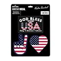 USA Adhesive Vinyl Decals - Fun Set of Patriotic American Flag Stickers for Car, Window, or Laptop, 1 Pack (3 Count)