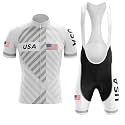 USA Cycling Jersey Men Bike Biking Set American Flag Road Bib Bicycle Shorts Clothing Set