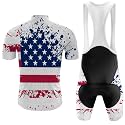 USA Cycling Jersey Men Bike Biking Set American Flag Road Bib Bicycle Shorts Clothing Set