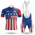 USA Cycling Jersey Men Bike Biking Set American Flag Road Bib Bicycle Shorts Clothing Set