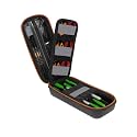 USA Gear Dart Case Holster - 3 Dart Case for Soft Tip Darts with Storage for Plastic Tips, 12 Slim Flight Slots, Shafts & more Accessories - Locking Foam Design, Puncture Resistant Pocket (Black)