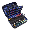 USA Gear XL Semi Hard Shell Dart Case - Protective Case for 15 Piece Dart Set, Tips, Flights and Shafts, and more Accessories - Locking Foam Design for Soft and Steel Tips - Storage Only