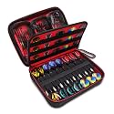 USA Gear XL Semi Hard Shell Dart Case - Protective Case for 15 Piece Dart Set, Tips, Flights and Shafts, and more Accessories - Locking Foam Design for Soft and Steel Tips - Storage Only