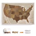USA Map Canvas Wall Art with Cork Pin Board – Decorative Push Pin Travel Map for Home, Office, Living Room, Bedroom (90x60cm - Pattern 17)