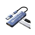 USB 3.0 Video Capture Card with PD 100W and USB3.0 Port, Streaming Game Recording 4K, 60FPS, HDMI to USB-A/USB-C Capture Card for Quest 3, Switch, PS5/4, Camera, Xbox, Tablet PC