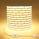 COB LED Strip Light 5V USB 6.56ft/2m 640LEDs Dimmable LED Strip Light 3000K Warm White CRI85+ Flexible Led Tape Light for Bedroom,Cabinet,Kitchen,Home DIY Lighting