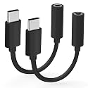 USB C to 3.5mm Headphone Jack Adapter for iPhone18/ iPhone17/ iPhone 16/16 Pro/15/15 Pro/Pro Max/Plus, Type C Aux Audio Dongle Cable Cord Compatible with iPad, Samsung Galaxy S23/S22, MacBook（Black）