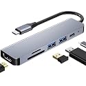 USB C Adapter 4K HDMI/VGA/Type C PD/RJ45/ SD/TF Card Reader(6-in-1 HDMI)