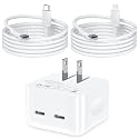 USB C Charger Block, 35W Dual USB-C Port Compact Power Adapter for Phone 18 Pro / 18 Pro Max/i Phone Duo/ 17/16/15/14/13/15 Pro/Pro Max/Plus/XS/XR/X, Pixel,i Pad, AirPods, MacBook Air and More