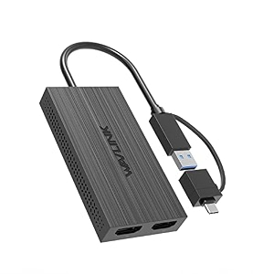 usb 30 to dual hdmi video graphics adapter4k30hz and 1080p60hz external video card adaptersupport windowsmac chrome os android 71 above