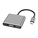 USB C to HDMI-Compatible VGA t2y>pe-c Digital AV Multiport Adapter 3 Converter to 4K 1080P Fast(Gray 3 in 1)