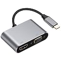 USB C to HDMI-Compatible VGA t2y>pe-c Digital AV Multiport Adapter 3 Converter to 4K 1080P Fast(2-in-1)