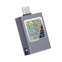 diymore USB C Power Meter,Digital Multimeter,USB C Tester Power Meter,Type C Voltage and Current Tester Meter,Working Time Ammeter Voltmeter USB Cable Charger Detector Color LED Display