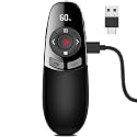 DinoFire Presentation Clicker with Countdown Timer, USB A &amp; USB C Rechargeable Wireless Presenter Powerpoint Remote for Teachers, Office, Classroom, Conference