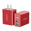 USB C Wall Charger, 2-Pack 40W 4-Port Type C Fast Charging Block Dual Port USBC Power Adapter + QC Multiport Wall Plug Multi Charger Block for iPhone 16 15 14 13 12 11 Pro Max Plus, iPad, Samsung