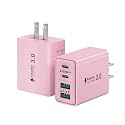 USB C Wall Charger Block, 2-Pack 40W 4-Port Type C Fast Charging Block Dual Port USBC Power Adapter Multiport Wall Plug Multiple Charger Block for iPhone 16 15 14 13 12 11 Pro Max Plus, iPad, Samsung