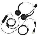 USB Call Center Headset with Microphone, Noise Cancelling Mute Function, Universal Compatibility for Customer Service Office Workers