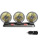 USB Car Fan 5V 12V 24V 2 Speeds Electric Cooling Fan 3 Heads Rotating Quiet Strong Cooling Air Circulators
