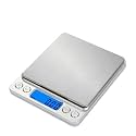 USB Charging Coffee Scale with Timer 2KG/0.1g Precision Electronic Kitchen Scale Digital Waterproof Scale Household Food Scale(Mini Scale)