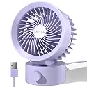 USB Desk Fan Small Quiet, Stepless Speed Mini Fans for Home Office Dorm Desktop, Portable Travel Personal Cooling, Plug In USB Powered, Purple