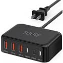 USB Fast Charger Block 50% Smaller 100W Max 6-Port GaN USB Charging Station