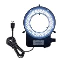 USB LED Ring Light Illuminator, 144 64 LED White Adjustable Lamp for Industry Monocular Binocular Trinocular Stereo Video Lens Microscope &amp; Camera (USB 144 LEDs)…