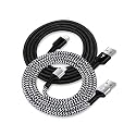USB A to Lightning Cable-2Pack/6Ft Nylon Braided Long iPhone Charger Chord