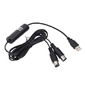 USB MIDI Cable, MIDI to USB Interface Cable, MIDI Interface in Out to USB Cord Adapter for Piano Keyboard to PC Laptop for Editing & Recording, 5ft