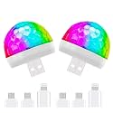 USB Mini Disco Ball Light, with Mobile Phone Adapter Disco Strobe Ball Party Light Portable Led Car Atmosphere Lights for Home Room Bedroom Car Decoration 4W RGBW (B)