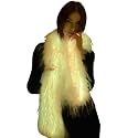 USB Rechargeable LED Light Up Faux Fur Scarf,Warm Glowing Furry Scarf for Rave,Christmas Party Costume Men Women