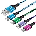 USB Type C Cable 3A Fast Charging 6ft, 4Pack USB A to USB C Android Phone Charger Cord Nylon Braided Cable for Samsung Galaxy S24 S23FE S22 S21 S20 A54 A15 A14 iPhone 16 15,Google Pixel 9 8 7 6 Pro 8a