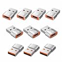 USB to USB C Adapter 10 Pack,10A 200W Fast Charging Data Transfer