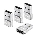 USB to USB C Adapter 4 Pack,Type-C Female to USB A Male OTG Adapter