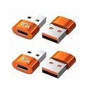 USB to USB C Adapter 4 Pack,10A 200W Fast Charging Data Transfer